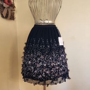 NWT - Black floral butterfly skirt - Size L